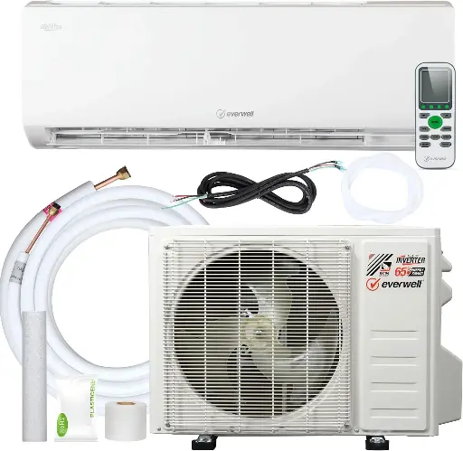EVERWELL 12,000 BTU DUCTLESS AC MINISPLIT COOL & HEAT 17 SEER 110V